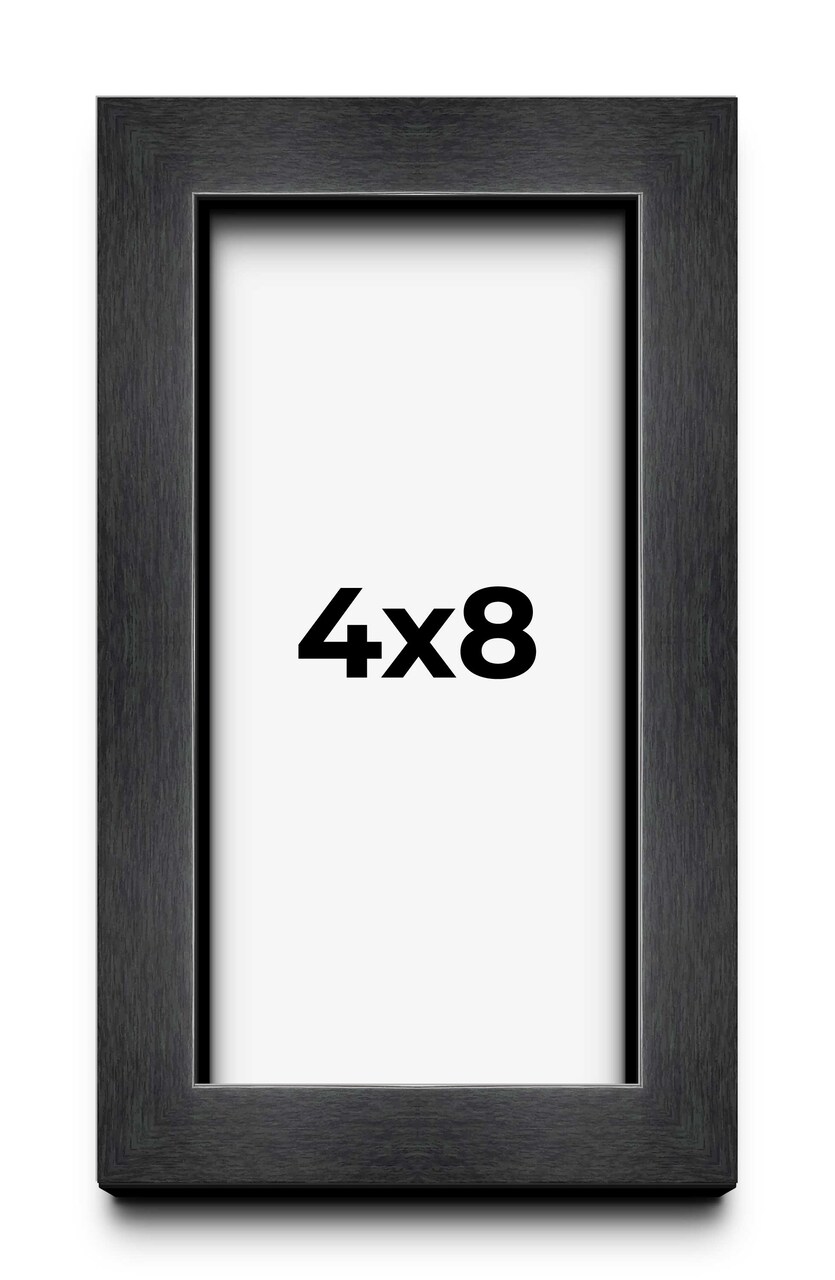 Panoramic Shadow Box 1" Depth Grey Picture Frame - UV Acrylic, Backing, Hanging Hardware